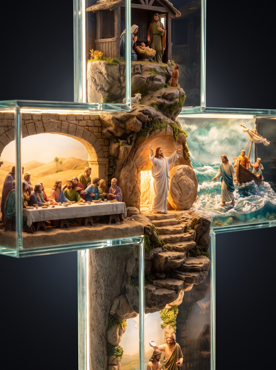 The Last Supper, the Resurrection and Walking on Water scenes